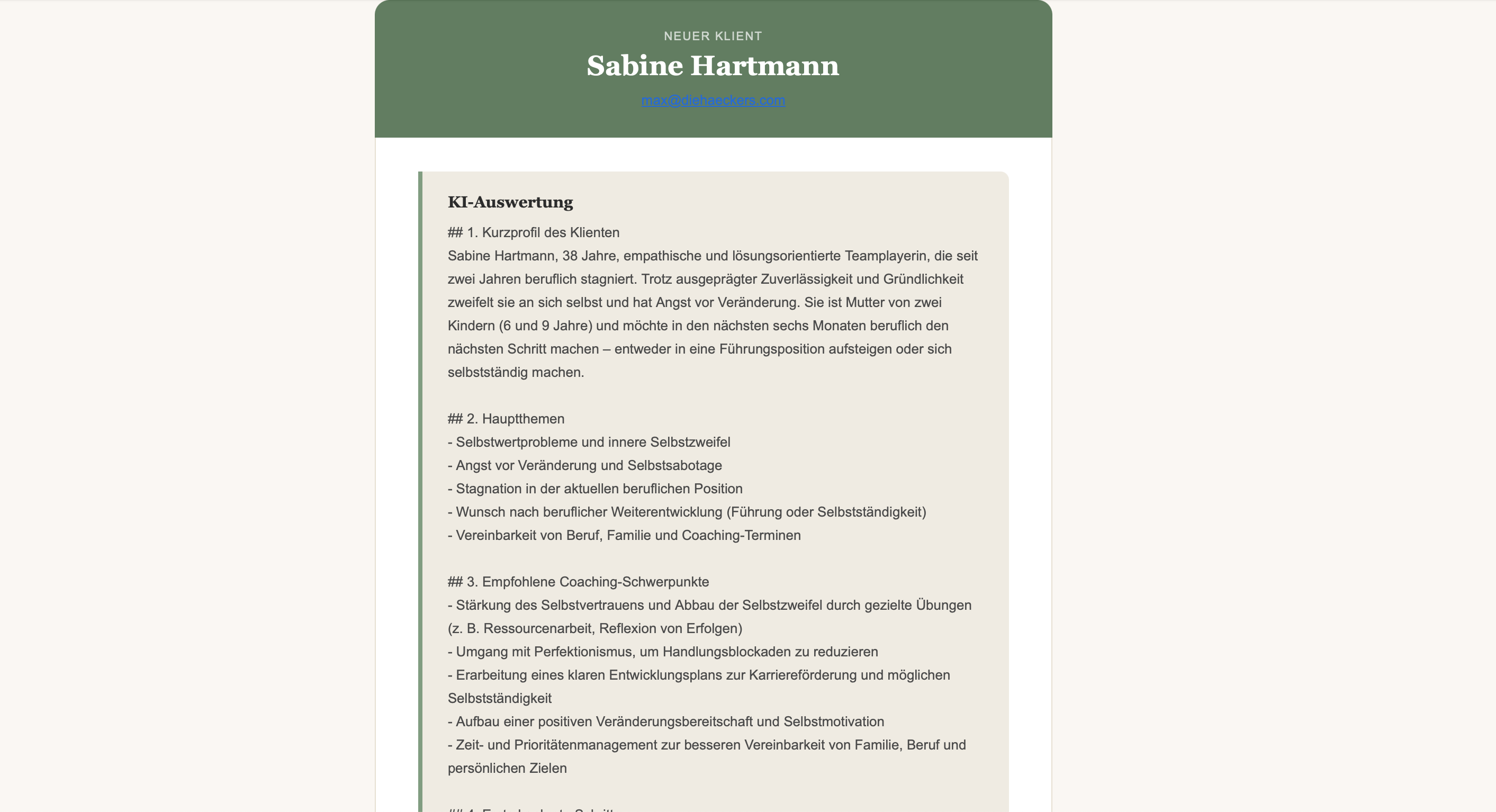 KI-Auswertung per E-Mail